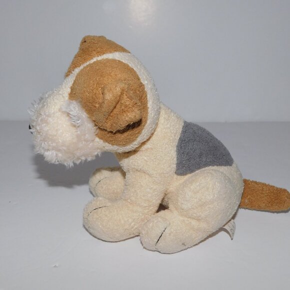 Russ Luv Pets Terrier Dog Trixie 6" plush Stuffed Chamois Feel Cream Brown Gray - Picture 4 of 6